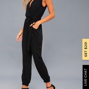 Black jumpsuit.